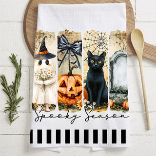 adorable halloween kitchen towel gift for friends and family
modern illustrated ghost towel for contemporary kitchen décor
cute halloween tea towel for pumpkin spice latte station
designer style halloween dish towel for upscale kitchen décor
playful spooky season towel for fun modern halloween decorating