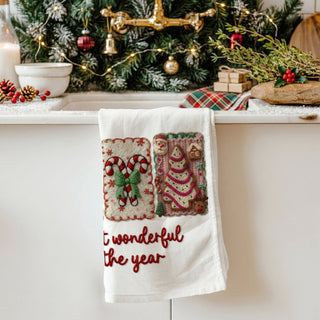 cozy christmas kitchen styling towel crochet design
christmas towel styled with holiday decorations
kitchen towel with christmas decor background festive
holiday kitchen towel styled home decor aesthetic
christmas kitchen towel photo styled cozy home