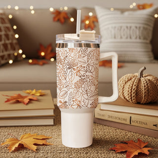 pumpkin spice tumbler with handle
fall leaves drinkware aesthetic
cute coffee tumbler neutral tones
autumn coffee aesthetic tumbler
beige cozy season cup
cute neutral iced coffee tumbler
fall inspired drinkware for women