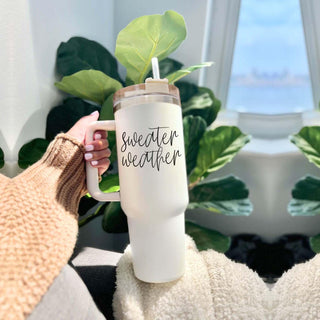 Sweater Weather Tumbler Sweater WEather mug b&m Sweater weather coffee mug