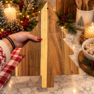 Christmas grazing platter for holiday parties
Christmas tree cutting board for kitchen
festive wooden serving board for Christmas
Christmas tree charcuterie board surrounded by holiday appetizers
wooden Christmas tree cutting board with cheese fruit crackers and cookies