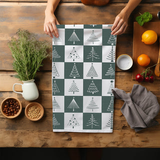 Nostalgic retro Christmas kitchen towel
Retro holiday kitchen decoration
Christmas tree themed kitchen decor
Christmas tree kitchen theme accessories
Christmas interior design kitchen towel
Holiday home styling kitchen accessories