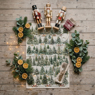 christmas kitchen towel flat lay wooden board forest design
holiday towel styled with wooden utensils winter decor
kitchen towel with snowy trees on rustic wood background
christmas towel styled farmhouse kitchen winter scene
holiday towel styled with greenery and wood decor
kitchen towel for cooking and baking winter theme