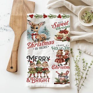 classic christmas kitchen towel heritage style holiday decor
nostalgic retro santa towel vintage christmas collectible look
old fashioned holiday kitchen towel traditional christmas decor piece