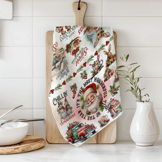 nostalgic christmas characters dish towel retro festive illustration
traditional holiday illustration kitchen towel vintage style design
retro christmas storybook towel nostalgic festive kitchen decor
vintage christmas kitchen decor towel cozy farmhouse holiday home style
retro christmas towel for rustic kitchen holiday decorating ideas