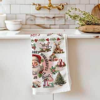nostalgic christmas kitchen towel reminds of childhood holidays
vintage christmas baking towel cozy nostalgic kitchen decor
retro holiday towel classic christmas morning kitchen vibe
vintage christmas towel old fashioned holiday baking feel
nostalgic kitchen decor towel vintage christmas memories style