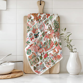 soft neutral pink christmas kitchen styling towel
pink and blush christmas decor kitchen towel aesthetic
romantic christmas decor pink vintage santa towel
whimsical pink christmas kitchen towel retro design