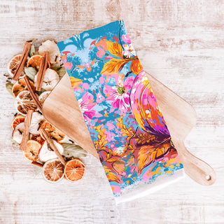 bright boho pumpkin towel for cozy eclectic kitchen décor
colorful farmhouse pumpkin towel hanging on rustic oven door
artsy fall pumpkin towel for open concept kitchen shelving
playful colorful pumpkin print towel for autumn coffee station
vivid pumpkin patch towel for contemporary fall decorations