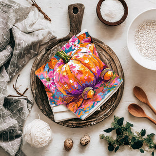 bright painterly pumpkin towel for cottage kitchen décor
colorful fall pumpkin kitchen towel for unique home décor
bright autumn pumpkin art towel for colorful kitchen styling
multicolor fall décor towel with artistic pumpkin design wholesalers usa