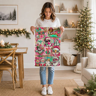 Add personality (and a little chaos) to your kitchen this holiday season with our funny Christmas kitchen towel! Featuring colorful Santa, reindeer, snowmen, and playful holiday designs, this soft and absorbent flour sack towel is perfect for decorating, gifting, or making your guests laugh. A must-have for festive kitchens, hostess gifts, and anyone who loves fun Christmas decor.