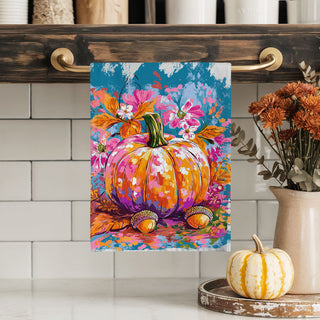 modern colorful pumpkin towel for contemporary autumn home
bold autumn kitchen linen featuring bright pumpkin artwork
colorful pumpkin towel gift for artistic fall lovers
painterly pumpkin kitchen towel for gallery wall style décor