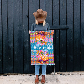 abstract watercolor pumpkin kitchen towel for autumn décor
color splash pumpkin tea towel for colorful thanksgiving kitchen
bold fall pumpkin towel hanging on cutting board with spoon
vibrant autumn kitchen towel for pumpkin spice lovers
modern gallery style pumpkin towel for art lover gifts
colorful farmhouse thanksgiving towel with pumpkin illustration