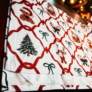 christmas tea towel with reindeer, santa, and candy canes
Classic Christmas kitchen decoration
Traditional holiday kitchen accessories