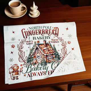 Playful holiday kitchen towel gingerbread
Charming Christmas kitchen accessories
Whimsical holiday home decor towel
Fun Christmas kitchen towel design