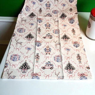 Christmas kitchen linens pink blue elegant design
Chinoiserie style Christmas towels kitchen decoration
Holiday dish towels premium cotton 18x29 inches