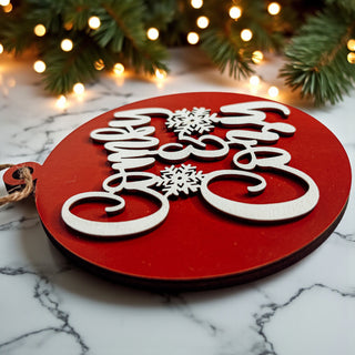 white and red christmas tree decor