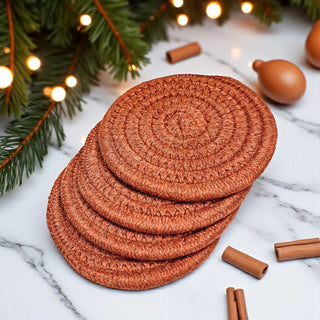 Rope coasters braided design neutral home accessories gift
Braided cord coasters fall colors home decor gift bundle