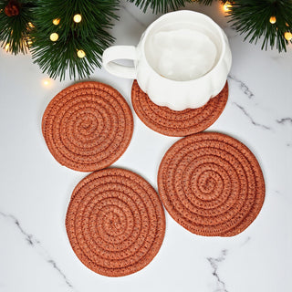 Braided rope coasters for fall table decor gift set neutral colors
Neutral braided rope coasters perfect hostess gift autumn colors