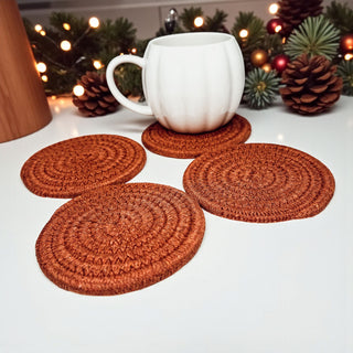 Seasonal braided rope coasters fall colors home decor gift bundle
Natural braided rope coasters fall autumn neutral gift packaging