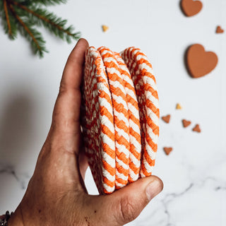 Orange braided rope coasters fall gift set autumn home decor
