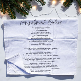 Contemporary Christmas kitchen towels
Modern holiday kitchen towel design
Stylish Christmas kitchen towels
Baker gift basket additions recipe towel