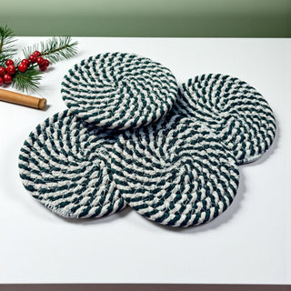 festive Christmas coasters mix pack red and green candy cane
peppermint swirl coasters red and green combo for holiday gifts