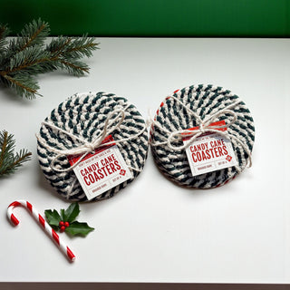 Bulk Christmas red white striped coasters candy cane holiday decor
Holiday green white striped coasters candy cane Christmas gift