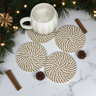 Coffee table coasters braided rope fall gift set neutral decor
Dining room coasters braided rope autumn colors gift bundle