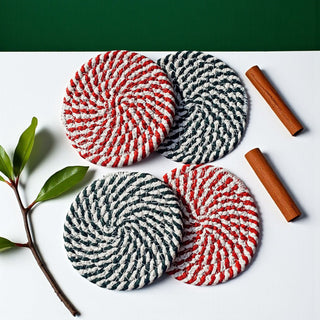 Handmade candy cane coasters Christmas holiday artisan braided
Small business candy cane coasters Christmas holiday braided rope
Independent maker candy cane coasters Christmas holiday accessories