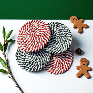 Christmas coaster set candy cane striped holiday accessories
Holiday coaster bundle candy cane design Christmas gift set