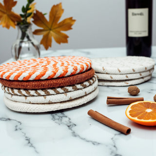 set of 4 coasters tied with ribbon ideal small business holiday gift
rustic fall coasters small gift under 20 dollars for teachers or friends