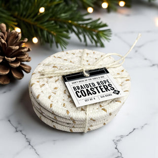 Bar coasters braided rope fall colors neutral gift set
Entertaining coasters braided rope autumn gift bundle neutral