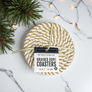 Woven natural fiber coasters fall gift set neutral tones
Rustic braided rope coasters fall colors farmhouse gift set
