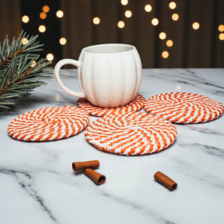 Eco-friendly braided rope coasters gift bundle neutral home decor accessories
Farmhouse style braided rope coasters fall gift set with packaging