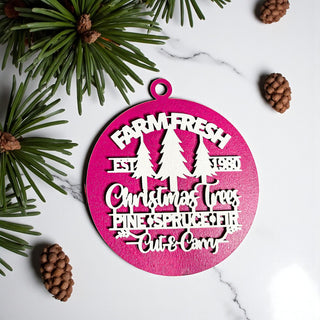 festive farmhouse ornament for Christmas tree
wood Christmas ornament with pine spruce and fir design
country inspired Christmas tree ornament
rustic round wooden Christmas ornament
round Christmas tree farm wood ornament
farmhouse round ornament for Christmas tree
wooden tree farm sign Christmas ornament
rustic Christmas sign ornament with evergreen trees
unique wooden Christmas ornaments for farmhouse decor
rustic Christmas ornaments for country style Christmas tree