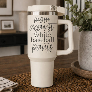 baseball parent tumblers
baseball mom humor gift
double handle baseball tumbler
baseball mom life tumbler
baseball mom laundry humor cup
white baseball pants mom tumbler