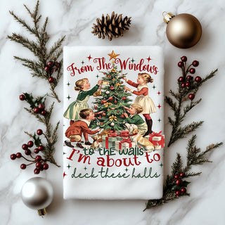18x29 funny christmas towel with vintage holiday design
humorous holiday tea towel with retro kids and christmas tree
funny christmas kitchen towel with vintage christmas scene