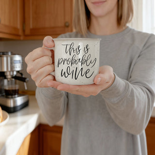 microwave safe this is probably wine cup
girls night gift this is probably wine mug
wine lover birthday gift coffee mug
this is probably wine mug on pampas grass background
boho style wine mug with black script
large ceramic mug for wine or coffee
stemless wine mug style coffee cup
funny office mug that maybe has wine