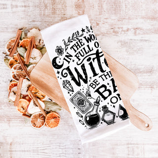 snarky halloween witch towel for tiered tray styling
unique witch themed halloween decoration for kitchen
funny witch gift idea for sarcastic best friend
playful witch quote towel for spooky season décor