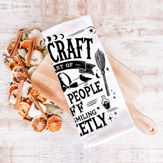 Wholesale adult humor halloween towel with witchcraft theme
funny witch home accessory for goth or witchcore décor
ironic witch quote tea towel for fall home styling
sassy halloween witch décor for farmhouse kitchen bulk