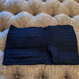 Cotton Navy Blue Blanket throw