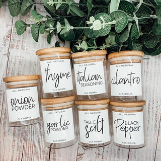 Minimalist Pantry Label Organization, Spice Label Sets