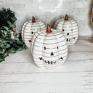 High End Fall and Halloween Home Decorations, LED BW Pumpkins