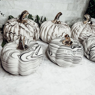 Gold Stem Pumpkins Ceramic