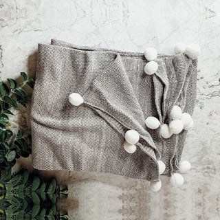 Blankets with Pom Pom Tassels, Cotton