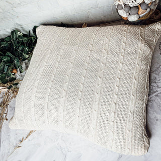 Cable Knit Pillow Cases USA Made, Handmade Sweater like pillow case