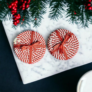 Candy Cane Braided Coaster