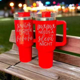 Santa's hoe coffee mugs red