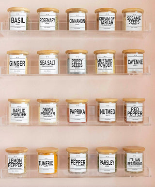 Bamboo Spice Jar Sets, Farmhouse Inspo