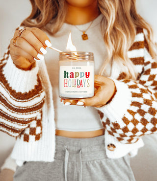 Happy Holiday Candle